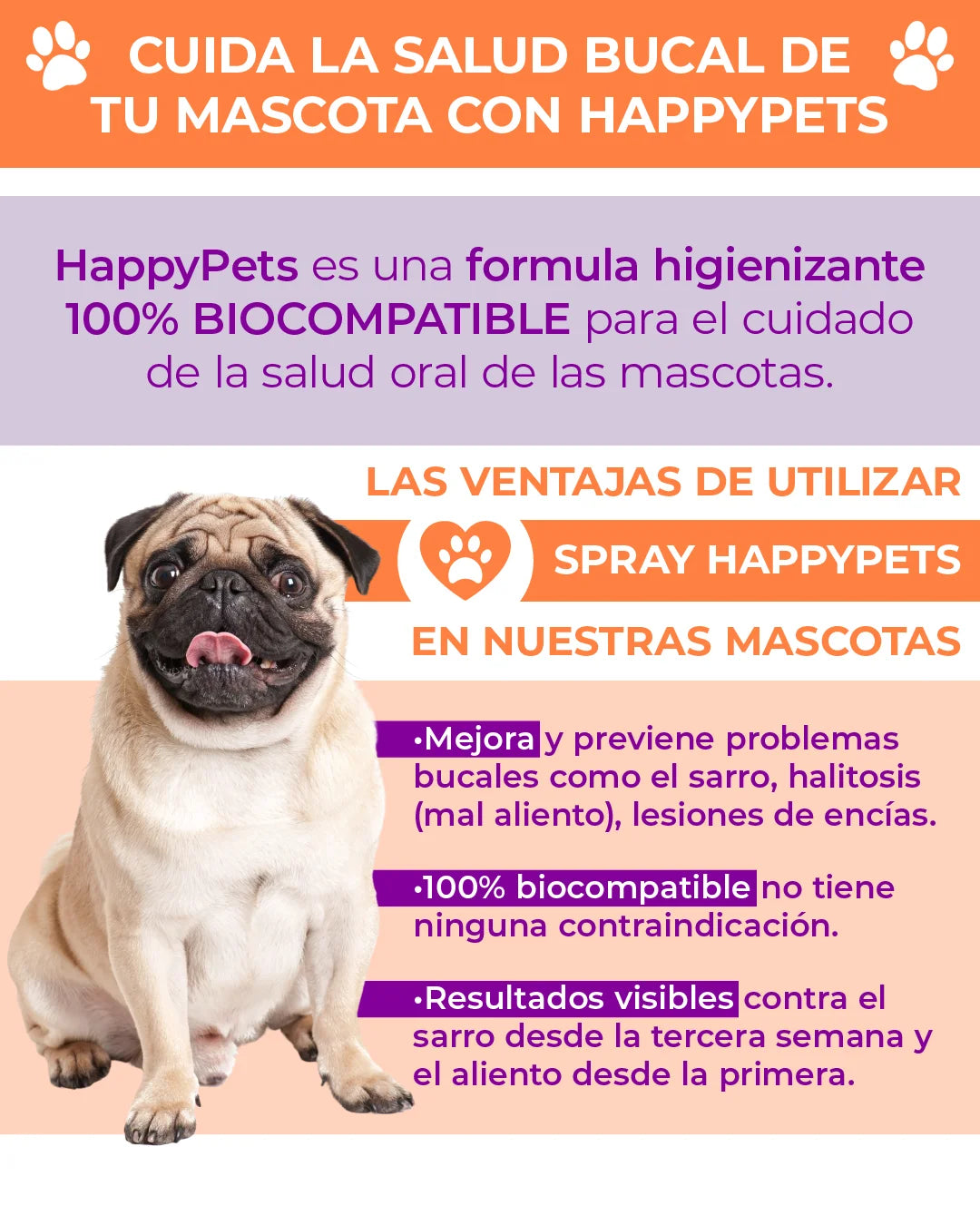 Happy Pets - Dile Adiós al Mal Aliento - Solo por Hoy 40% de Descuento