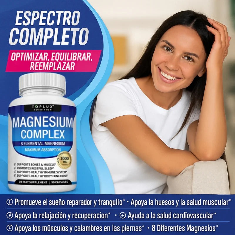 Magnesium Complex – 8 formas de magnesio para tu energía, descanso y bienestar diario. Solo Hoy 50% descuento !!!